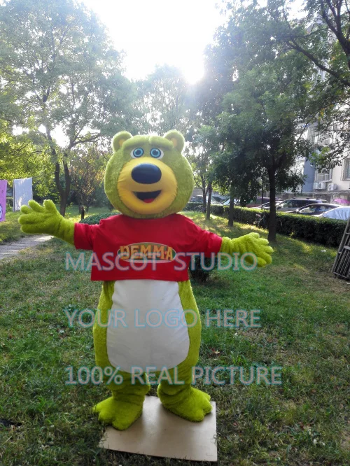 green teddy bear mascot costume custom fancy costume anime cosplay kits mascotte fancy dress carnival costume 41341