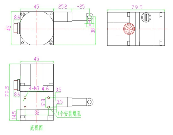 Pull rope displacement sensor WSS series range 1meter resistance WSS-1000-D40-R5 1000mm,0.25%FS 5V dc,0-5V displacement detector