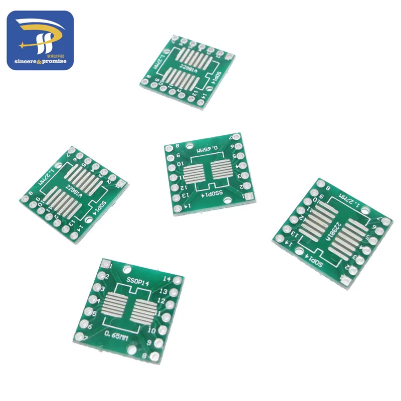 10pcs SOP14 SSOP14 TSSOP14 to DIP14 Pinboard SMD To DIP Adapter 0.65mm/1.27mm to 2.54mm DIP Pin Pitch PCB Board Converter Socket