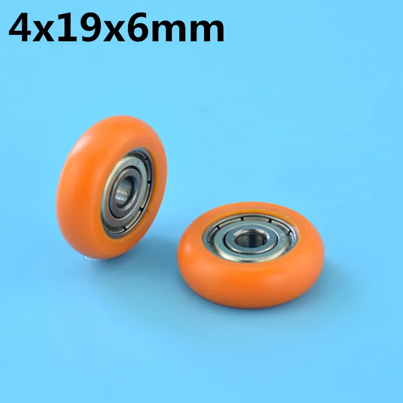 1Pcs 4x19x6 mm  Nylon Plastic Carbon Steel Bearings Track Wheel Spherical Cam