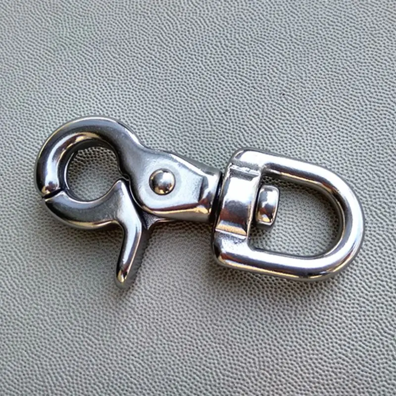 16mm Stainless Steel Snap Swivel Clasp Clip Bag Snap Heavy Pet Rope Snap Hooks Keychain Camping Lanyard Craft 21mm Squar Eye