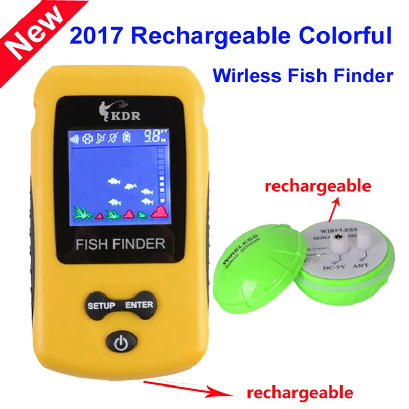 

ANZHENJI 2017 Wireless Fish Finder Sea Detect Fishing Rechargeable Sensor