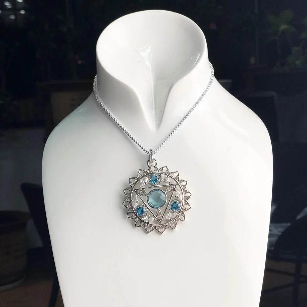 Pendants HEART CHAKRA  Lotus Flower 925 Sterling Silver Rose Gold Jewelry Accessories Fit Necklace Trendy Lucky Gift For Women