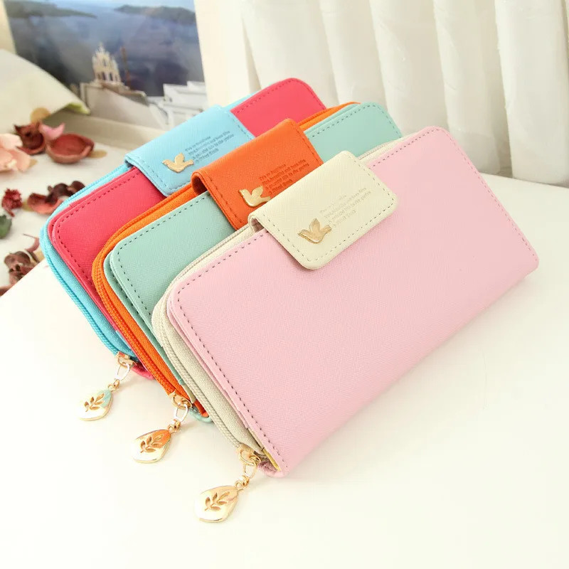 New Arrival High Quality Women Wallets Coin Purse Brand Women's Clutch Phone Bag Candy Color Long Desgin Female Purses,QB12