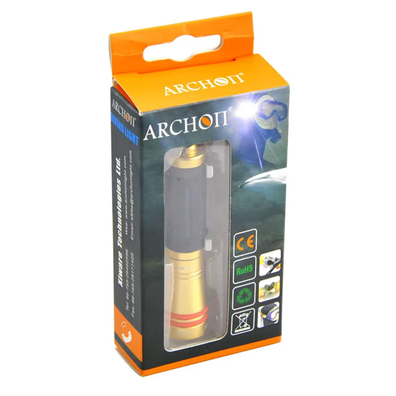 ARCHON-equipo de buceo profesional, linterna impermeable de 100 m de profundidad, máscara de buceo, iluminación de 120 min