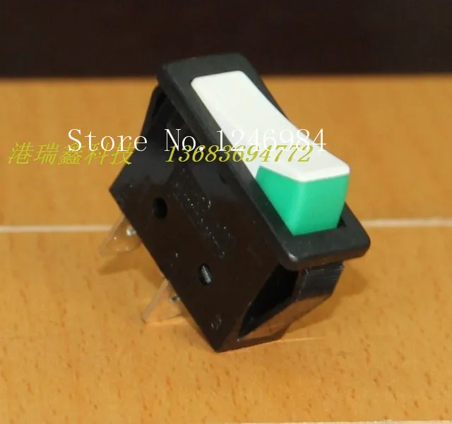 [SA]HIGHLY HIGHLY power switch rocker rocker switch R11-00 R11-2A long flat black side white and green--100PCS/LOT