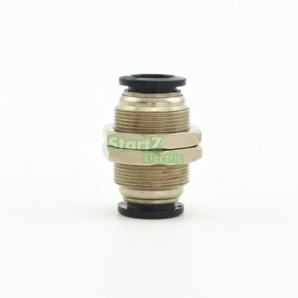 5PCS  6MM Pneumatic  Bulkhead   Straight  Push In Quick Fitting Connector Union PM-06