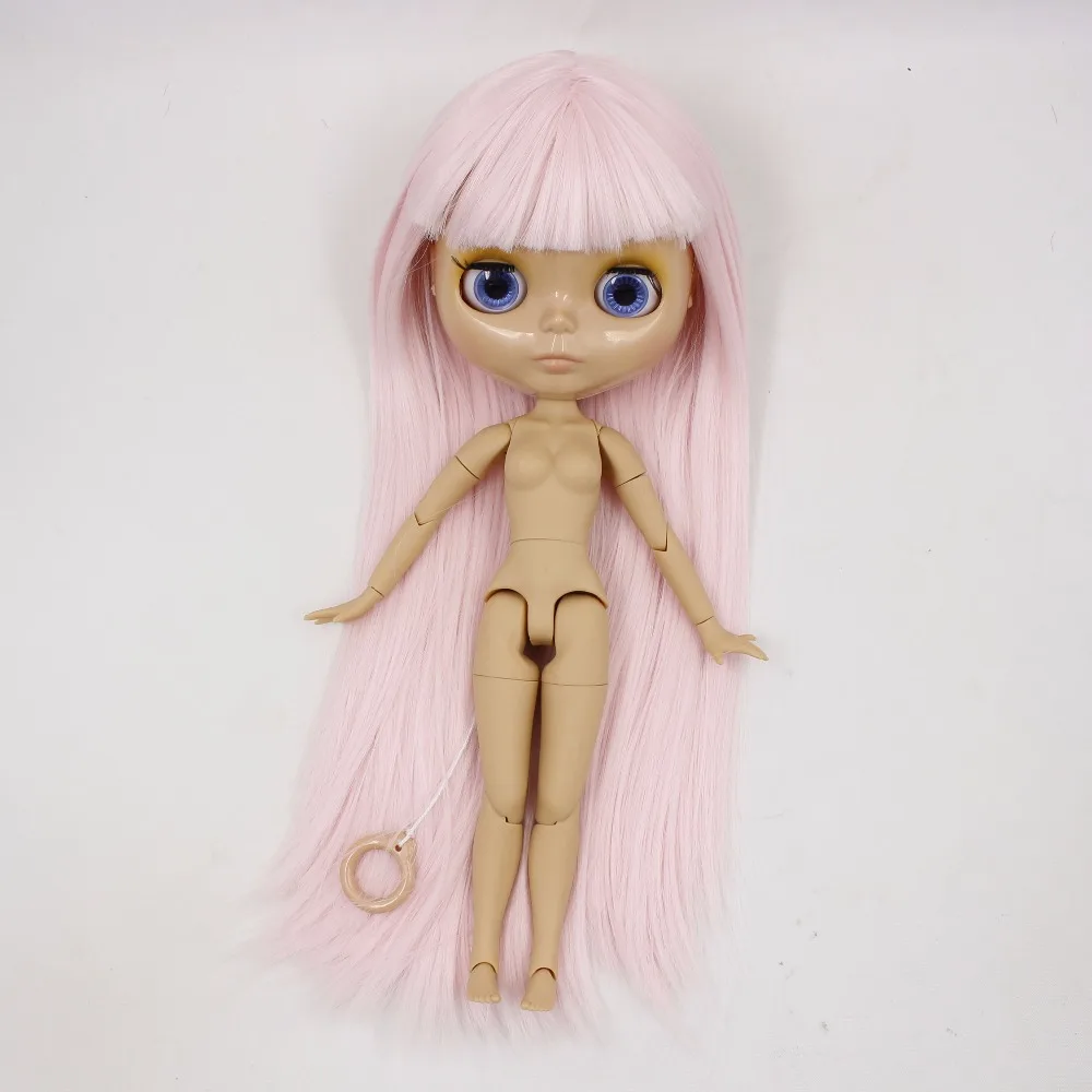 ICY DBS Blyth Doll 1/6 bjd straight pale pink hair tan skin joint body shiny face 30cm toy girls gift anime