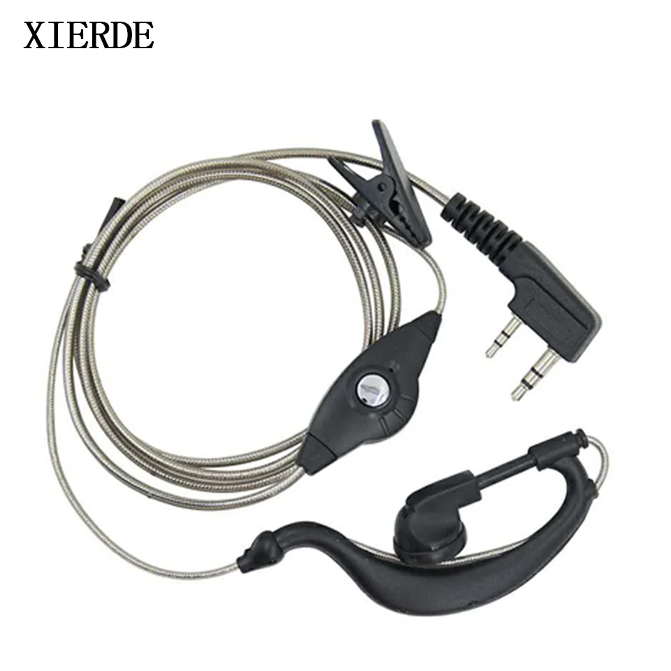 

PTT Earpiece with Microphone 2 Pin Ear Hook Two Way Radio headset for Bao feng UV-5R UV82 888S Walkie-Talkie