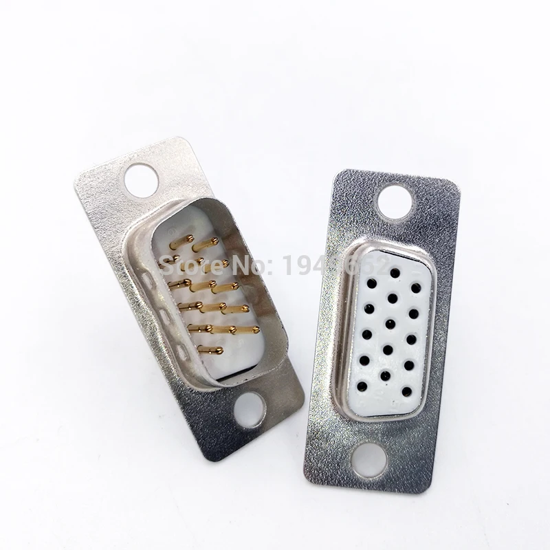 10PCS DB15 VGA Plug D type connector 3 row 15pin port socket  female Male adapter DP15