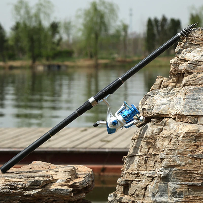 High Carbon Rocky Telescopic Fishing Rod 3.6M-7.2M Casting Rods Fishing Pole  Fiber Feeder Carp Rods