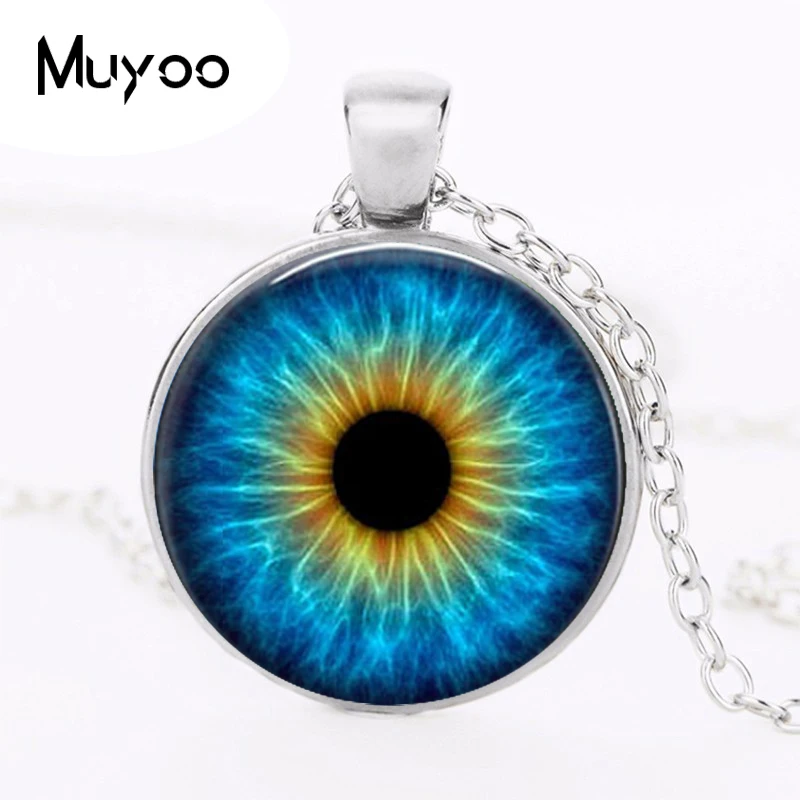 Retail cat\'s eye crystal pendant necklaces personality dragon eye glass dome pendant necklace black choker jewelry necklace HZ1