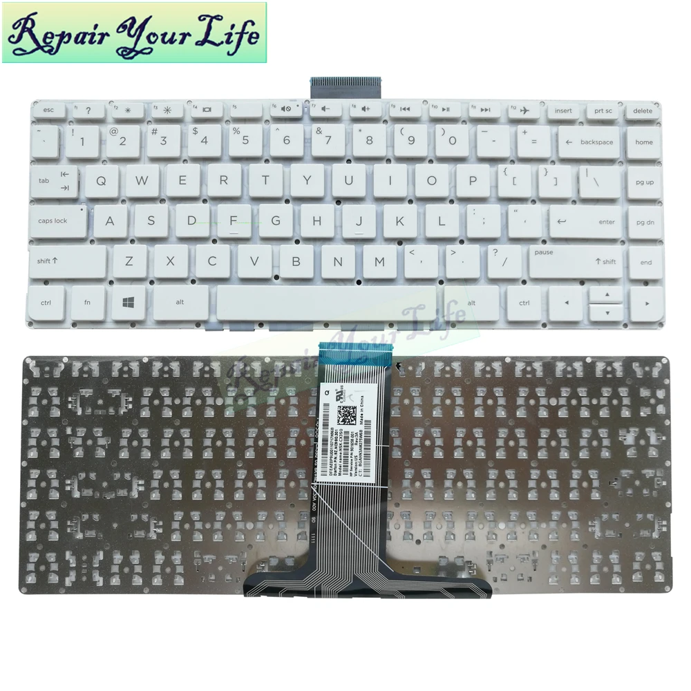 

Replacement Keyboards for HP Pavilion 14-ax 14-ax000 14-ax100 TPN-Q183 ax001nc ax002nc US keyboard White 901658-001 NSK-CX3SQ