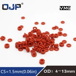 10 pz/lotto anello in Silicone rosso O-Ring in Silicone spessore 1.5mm OD4/5/6/7/8/9/10/11/12/13mm guarnizione O-ring in gomma rondella Oring.-.