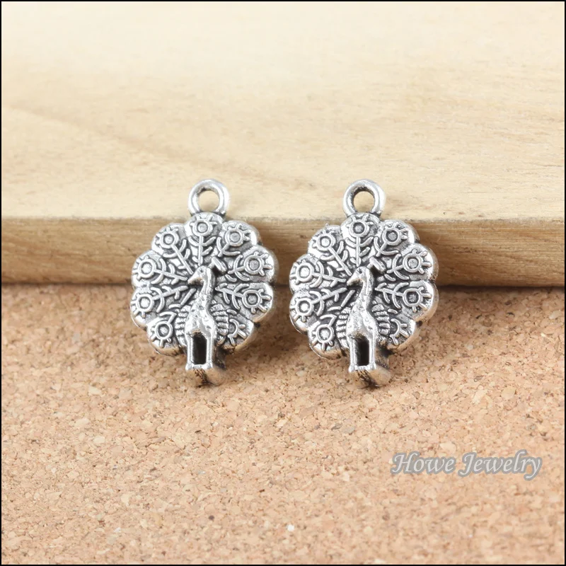 

90PCS silver tone plated peacock fit for necklaces & pendants DIY jewelry findings Accessories B008