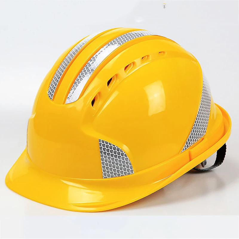 Working Reflective Helmet Five-ribbed Breathable Abs Summer Security Anti-impact Lightweight Protective Hat