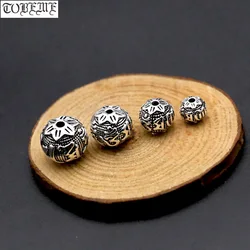 Handcrafted Vintage 925 silver om mani padme hum beads  tibetan beads carved buddhist om mantra Buddhist mala's beads