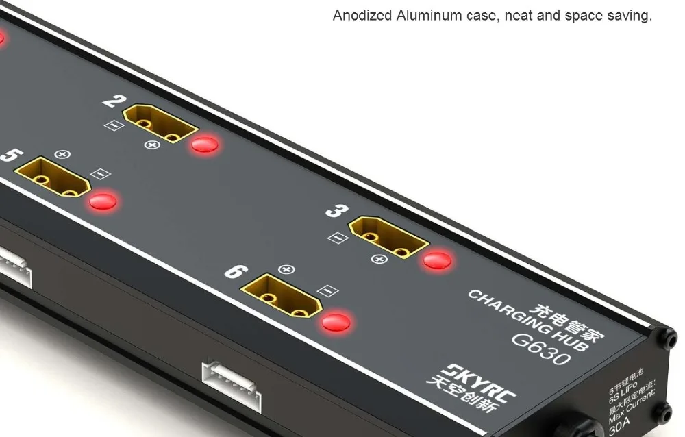 SKYRC G630 Charging Hub Charging Management System Paired PC1080 Charger for UAV/Agricultural Drone Batteries 6 in 1