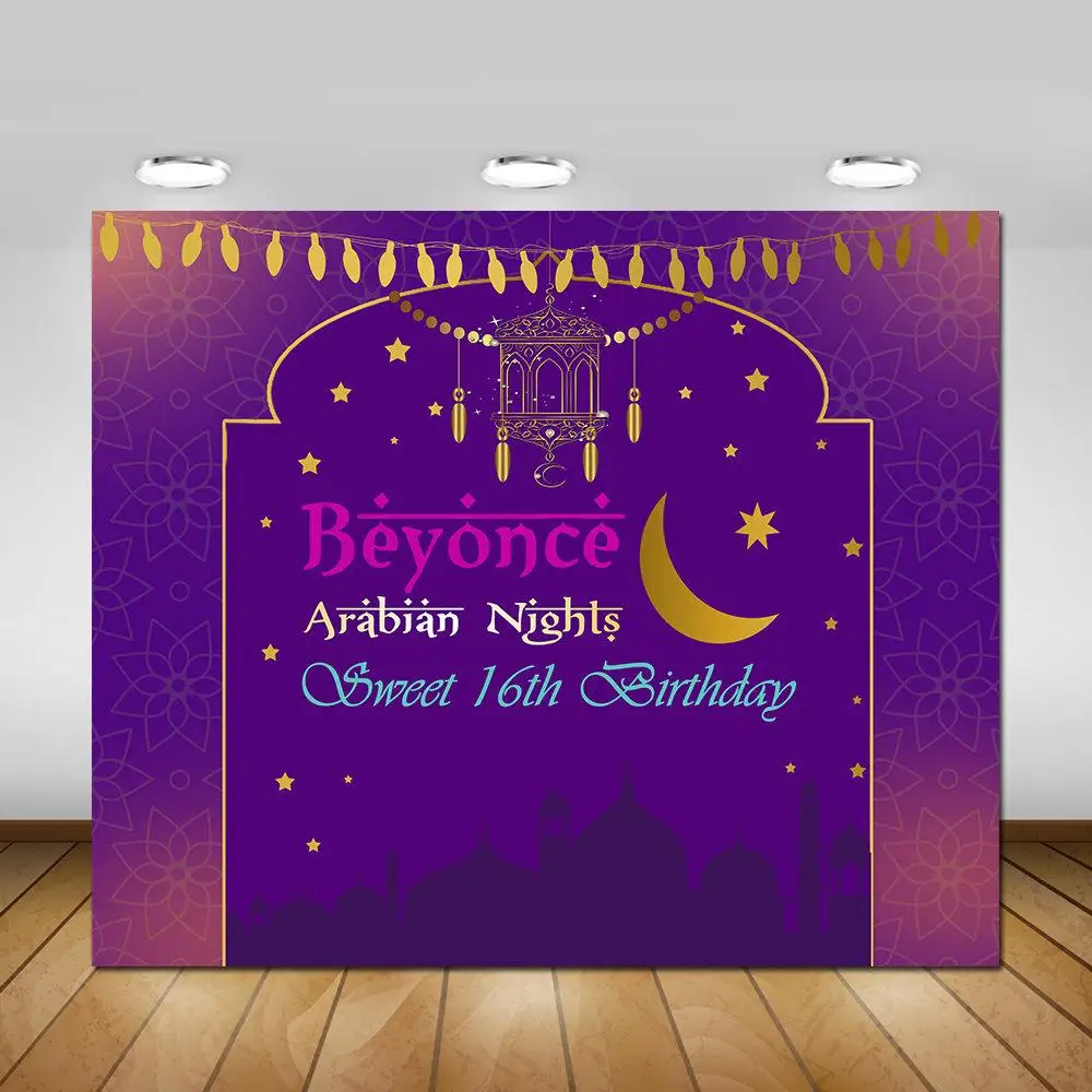 Custom Printable Arabian Nights Party backdrops polyester or Vinyl cloth High quality Computer print birthday  background