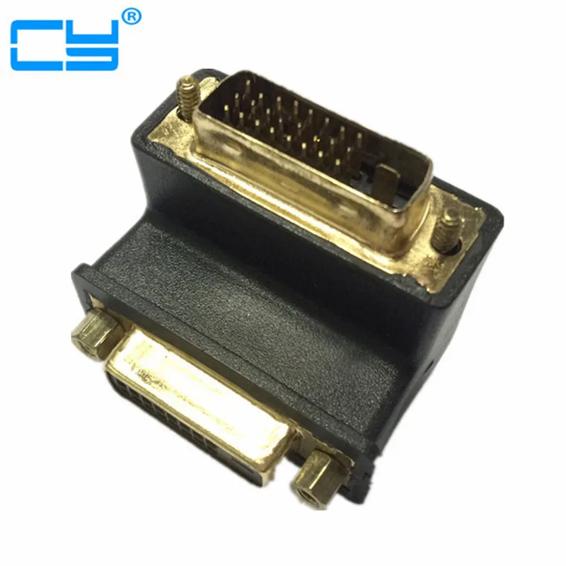 High Quality DVI 24+1 Male to DVI-D Female 90 degree right angled Video Converter Adapter