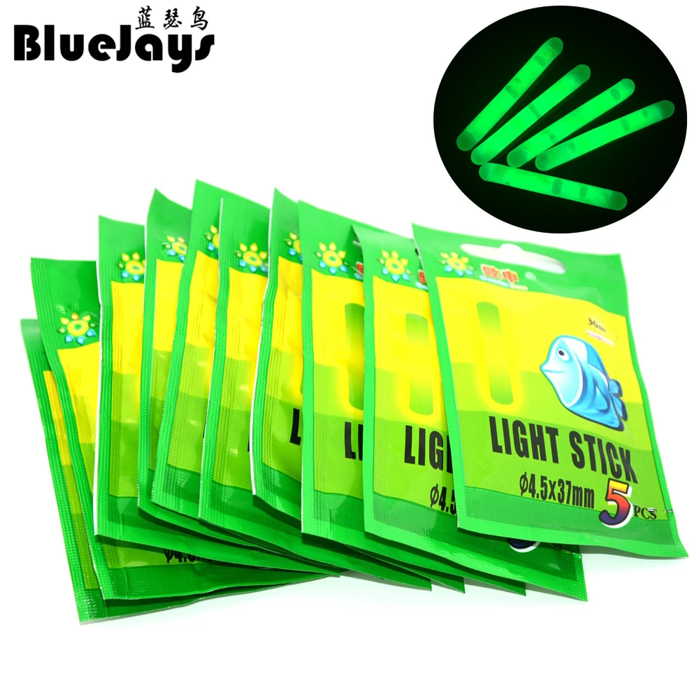 

50Pcs 4.5*37mm Multi-Color Fishing Float Fluorescent Lightstick Light Night Float Rod Lights Dark Glow Stick for Fishing/Party