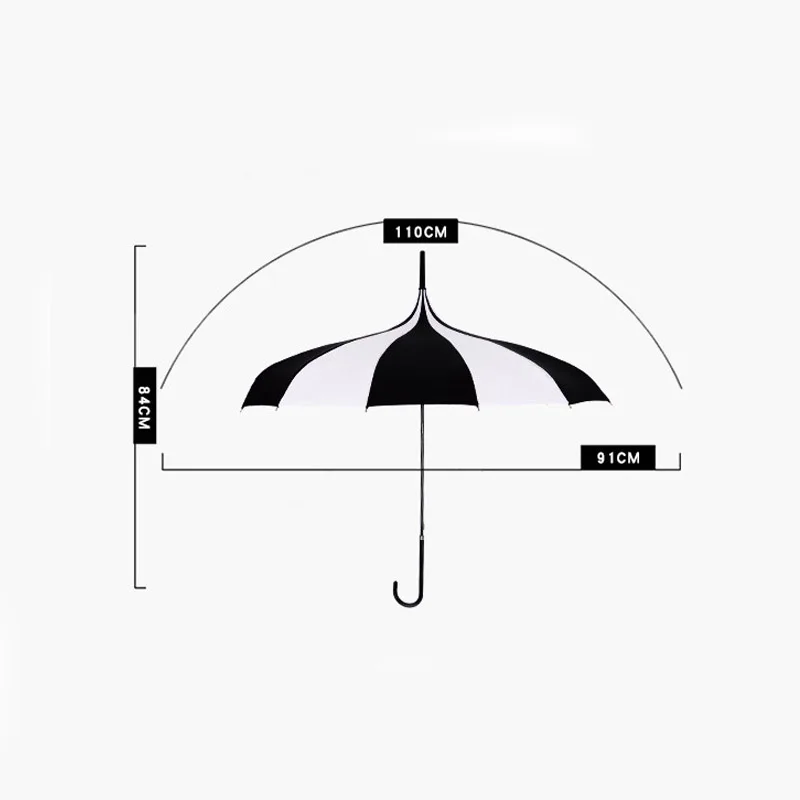 Hot Sale Brand Rain Umbrella Men Quality 16K Strong Windproof Tower Pagoda Rain Umbrella  Long Handle Umbrella Women\'s Parapluie