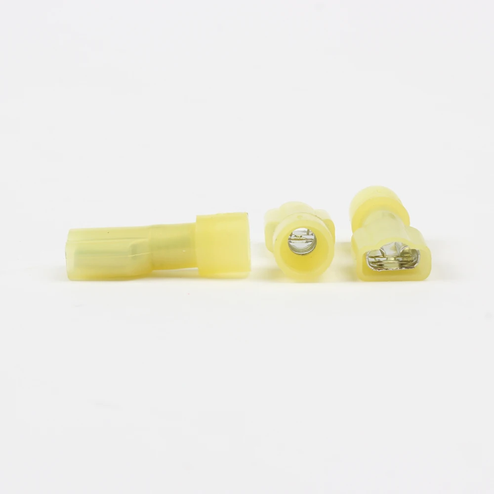 NEW FDFN5.5-250 MDFN5.5-250 transparent yellow Fully Insulated Spade Electrical Crimp Connector Hot