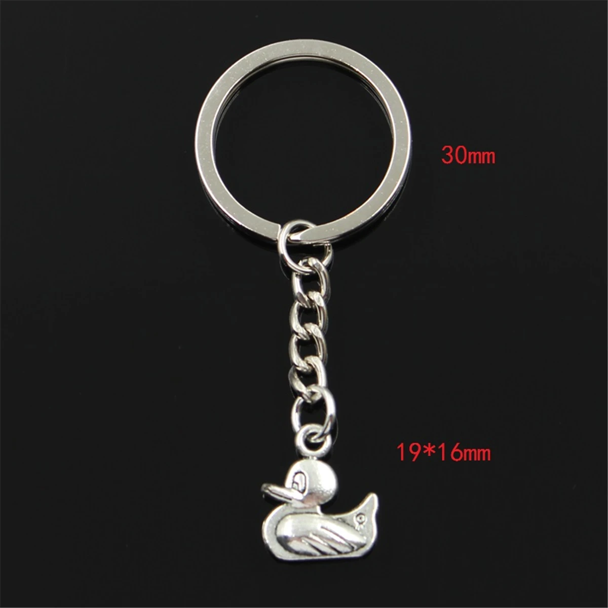 Fashion Duck 19x16mm Pendant 30mm Key Ring Metal Chain Bronze Silver Color Men Car Gift Souvenirs Keychain Dropshipping