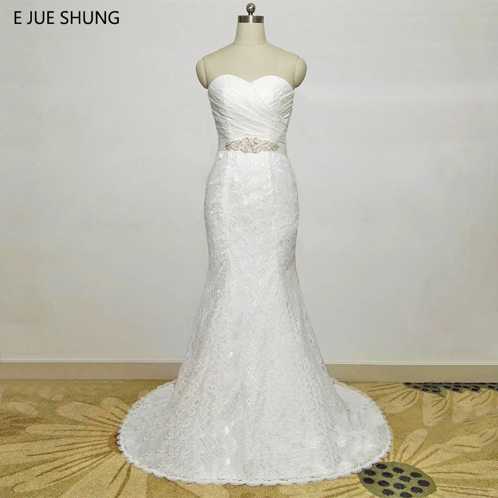 E jue shung branco do vintage rendas sereia vestidos de casamento rendas até voltar baratos vestidos de casamento robe de mariage