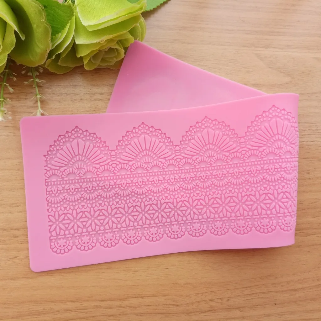 Cake Border Decoration Lace Mat Sugar Lace Pad For Wedding Cake Decoration Silicone Lace Mold Christmas Silicone Mould H818