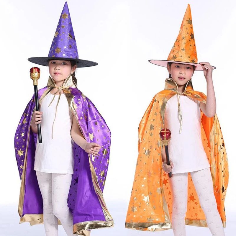 wizard capes with hat for kids birthday party Halloween Costumes - birthday party supplies - party favor