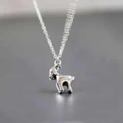 1pc DIY Vintage 3D Goat Stainless Steel Custom Necklace Chinese Culture Animal Zodiac Sheep Necklace Men Women Memorial Jewelry