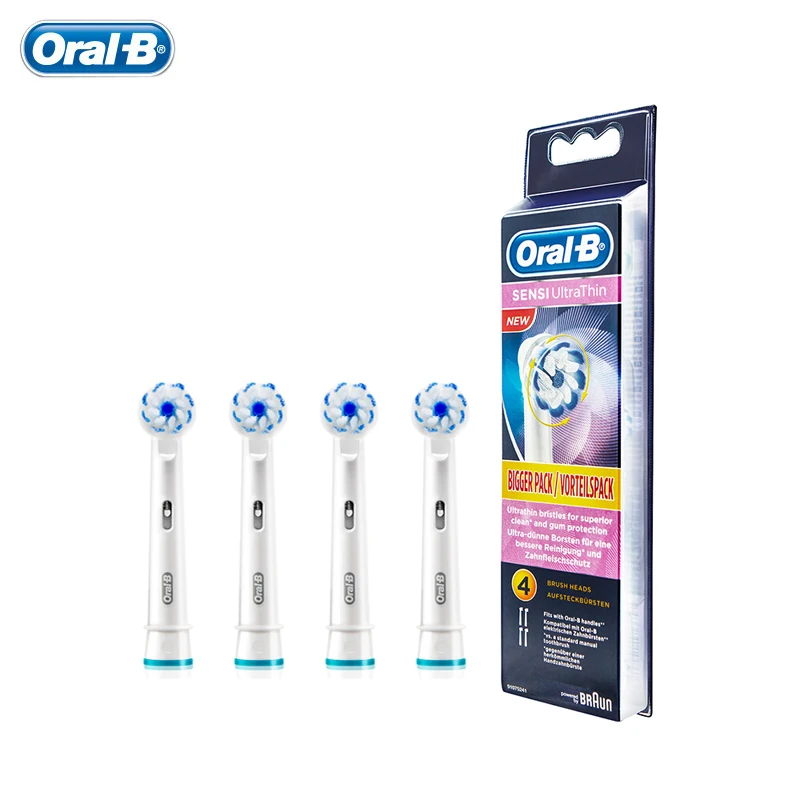 Oral-B Sensitive EB60 Ультратонкие Сменные Насадки Для Зубных Щеток Для Взрослых, Глубокая Чистка Зубов, Упаковка Из 4 Шт.