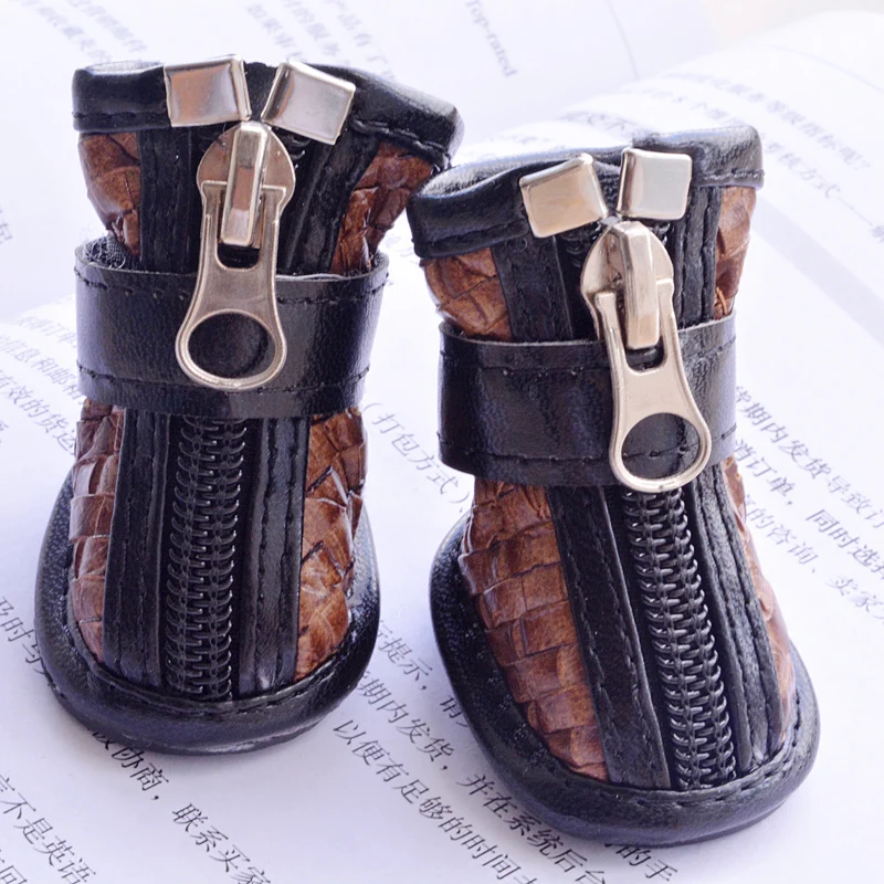 4pcs/set Red/Yellow/Coffee/Black Grid Weave Big Dog Shoes 8931 XL/XXL/XXXL Animal Pet Puppy Cat Accessories Products