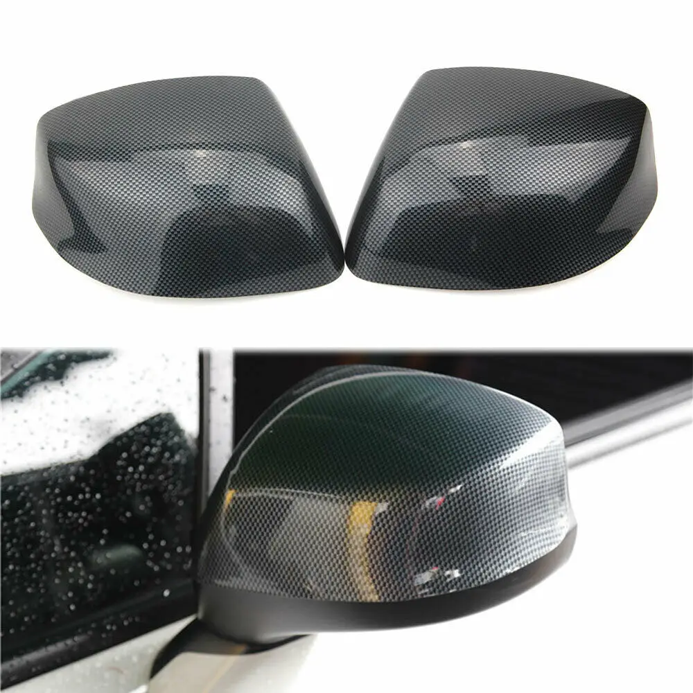 2pcs Carbon Fiber Style Side Door Rear View Rearview Mirror Cover Trim Shell For Honda Civic 9th 2012-2014