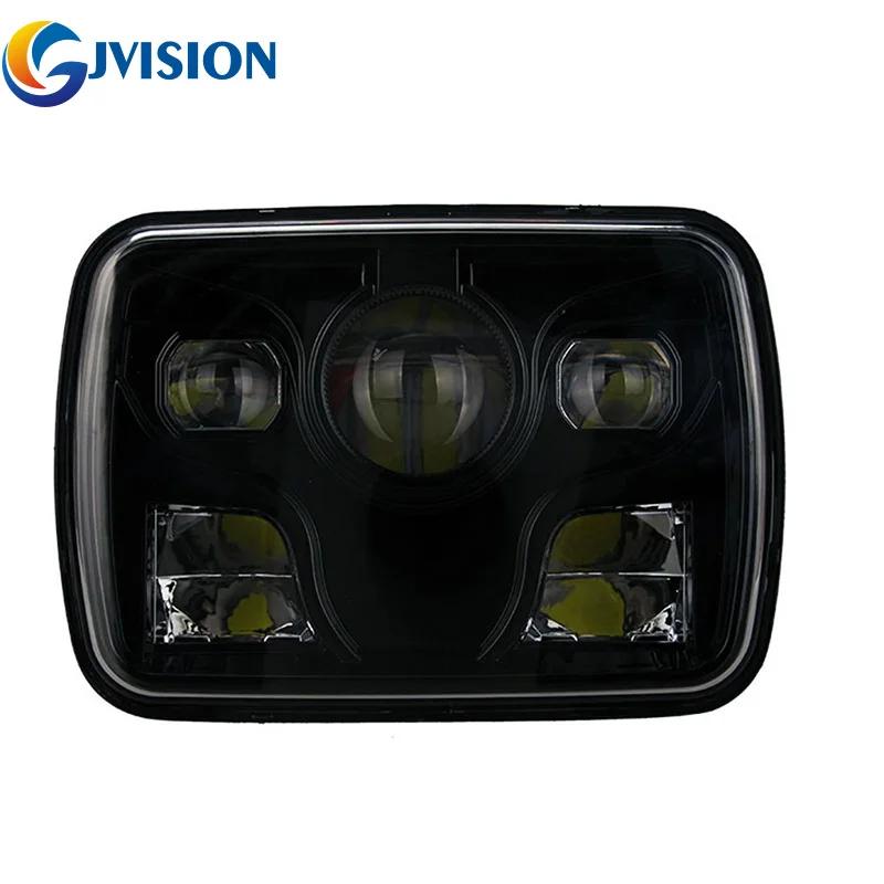 For Jeep Cherokee XJ Motorcycle 7x6 Inch Headlights 5x7'' Rectangular Led Projector Headlamp For Jeep Cherokee XJ Comanche MJ 