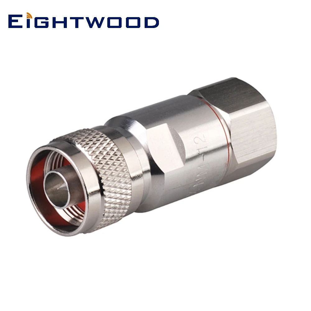 Eightwood N Plug Male RF Coaxial Connector Adapter Clamp Corrugated Copper 1/2