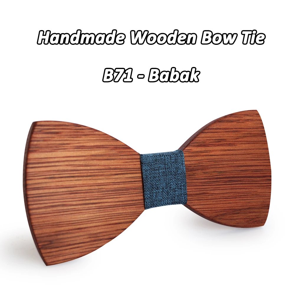 Mahoosive Simple Men\'s Suit Wooden Bow Tie For Groom Wedding Party Men Formal Wear Business Cravat Bow tie Clothing Accessories