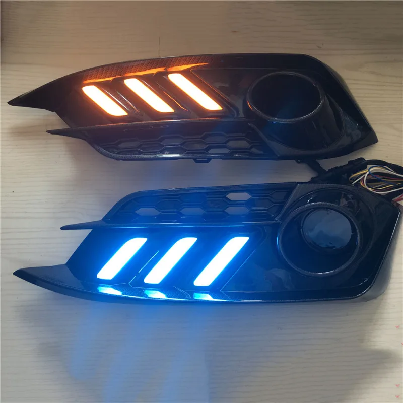 

New design Turning Signal style relay 12V Car LED DRL Daytime Running Lights with Fog Lamp hole For Honda Civic 10th 2016 2017