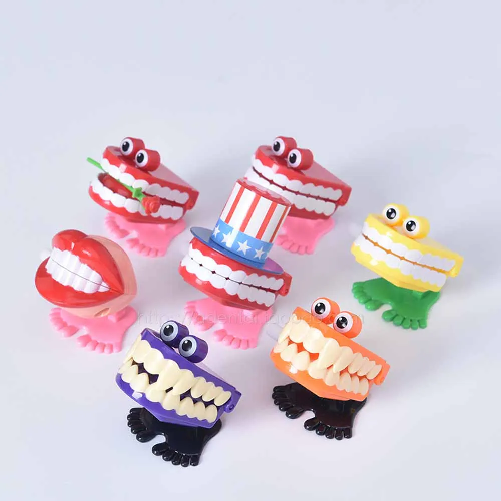 Toys wholesale Creative Dental Gift wholesale spring Plastic Toys Jump Teeth Chain for Children Dental Toys