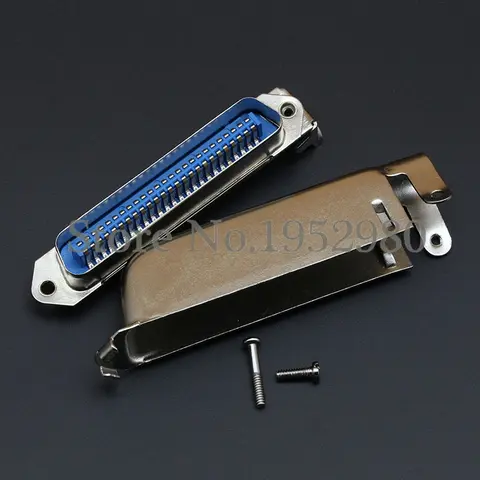 5PCS Male Solder Centronics IDC Connector 50 Pin 90 Degree Computer Cable Adapters 57-70500 with Mental Cover