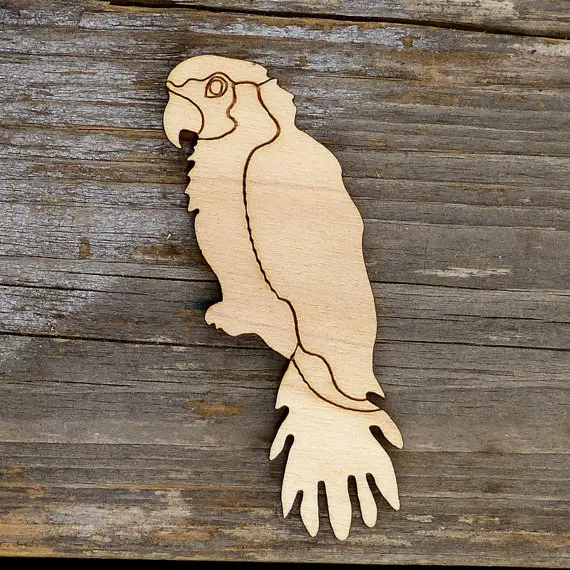 Wooden Parrot Perching Craft Shape Plywood Tropical Bird Animal Pirate