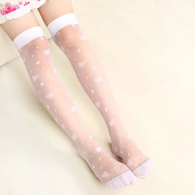 

Girls Knee High Socks For Children Kids Sock School Baby Cotton Mesh Thin Breathable Socks With Lace Flower Summer Socks