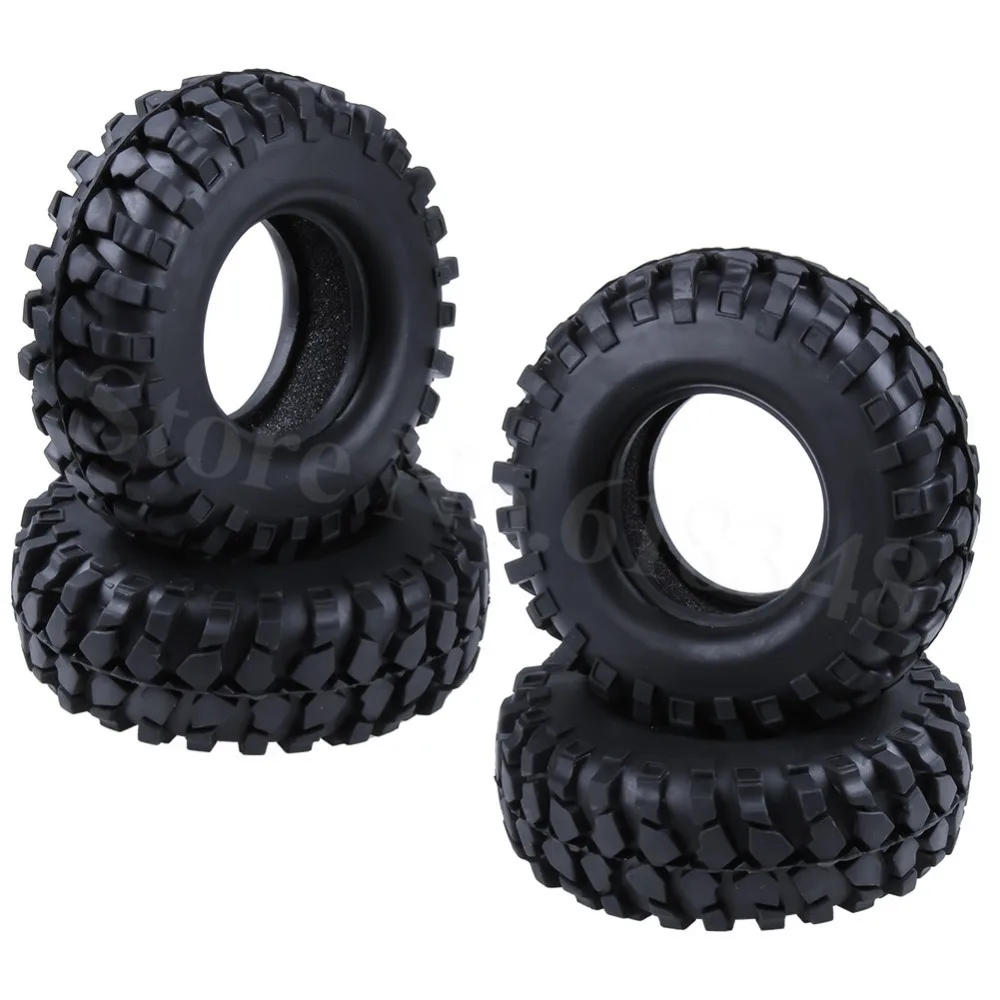 4PCS Rubber 106mm RC 1/10 Rock Crawler Tires With Foam Inserts ID: 52mm Width:36mm For Remote Control Car Tyres