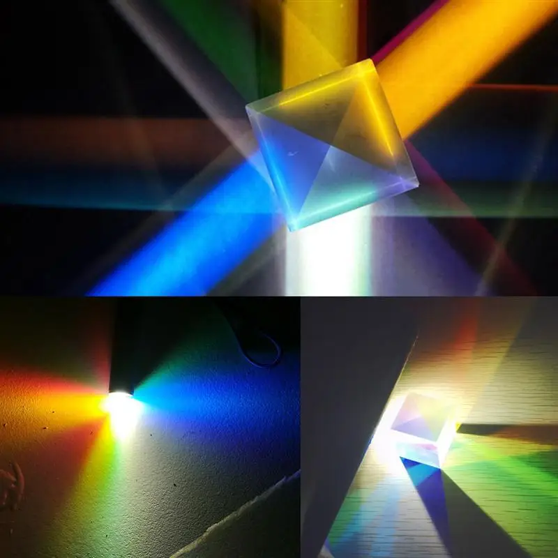 12.7mm K9 Cube Defective Cross Dichroic Prism RGB Combiner Splitter Glass Decor Square Cube RGB Teaching Tools Decoration