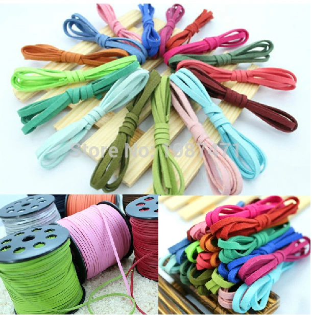 100 meter 3mm Necklace Cord Bracelet Cord Jewelry  handwork jewelry Line Fauxwood Suede mixed color Leather Cord Jewelry Line