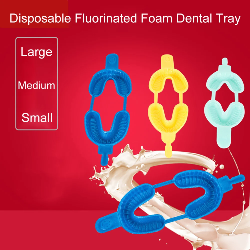 20PCS Dental Disposable Tray Fluoride Foam Impression Trays Dentistry Instrument Dentist Materials  Large Medium Small Size