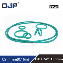 Rubber Ring Green FKM O ring Seal 4mm Thickness OD52/55/58/60/65/66/68/70/75/80/85/108mm Rubber O-Ring Seal Gasket Ring Washer