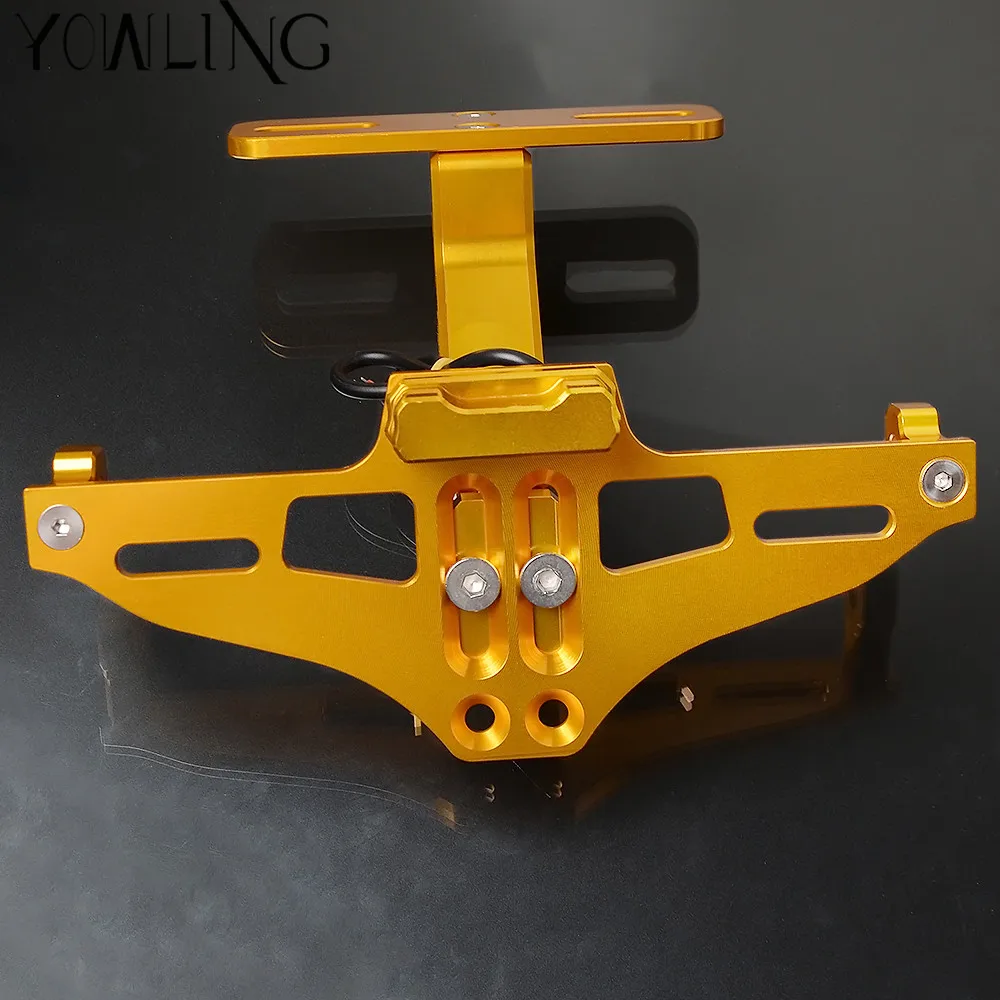 For Suzuki GSX-S1000 GSX-S1000F 2015 2016 GSXS 1000 1000F GSXS1000 GSXS1000F CNC Motorcycle License Plate Holder LED Tail Light
