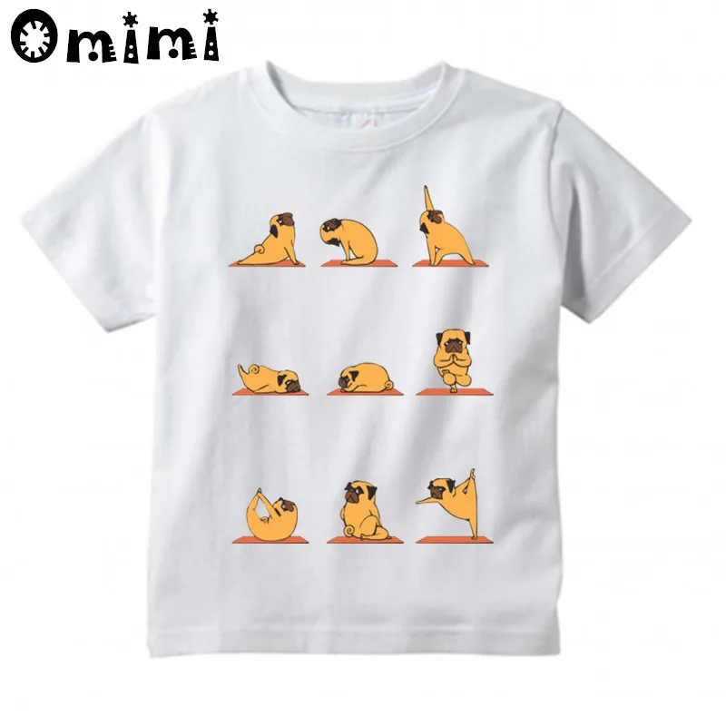 Children's English Bulldog/Cat/Soth/Rabbit/Pug Printed T Shirt Kids Great Casual Short Sleeve Tops Boys and Girls Cute T-Shirt